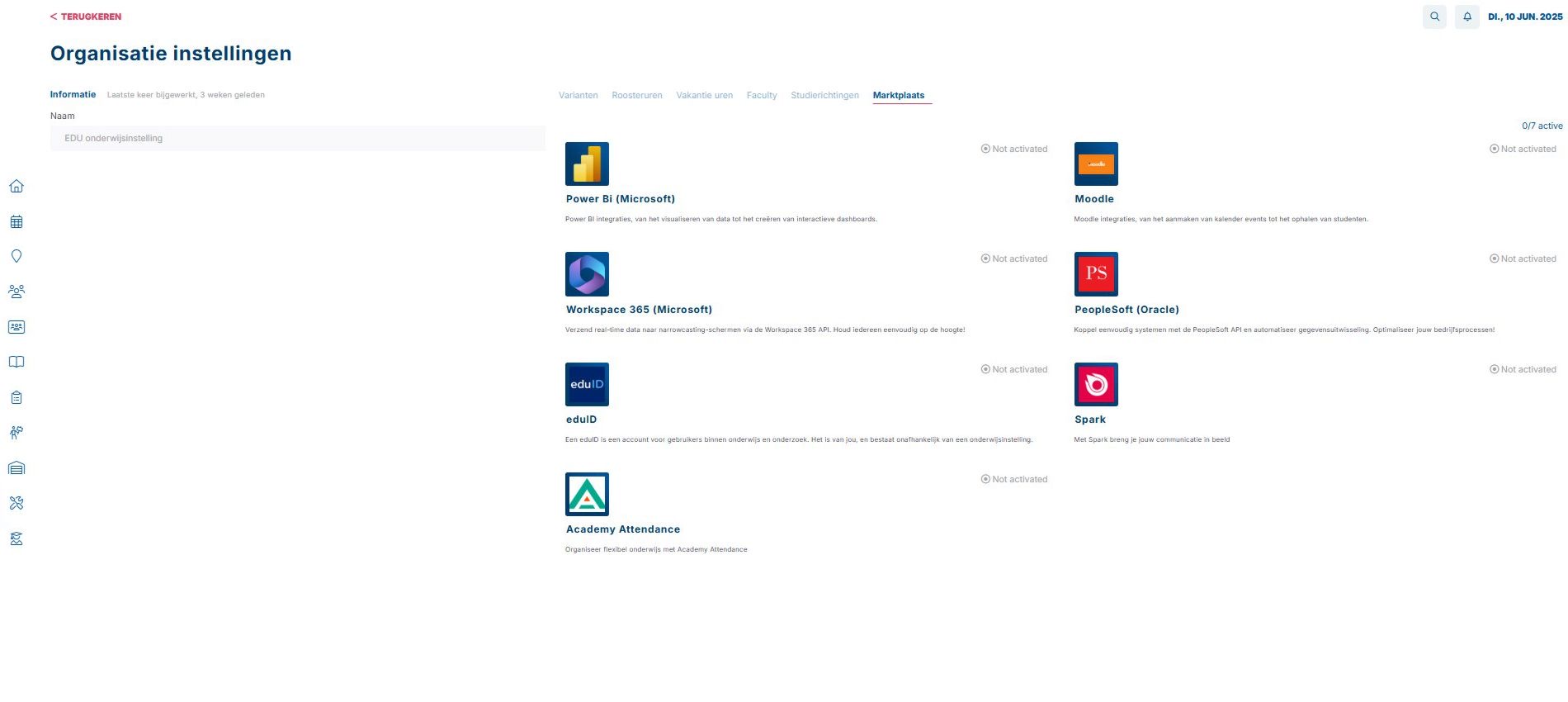 Schermafbeelding van de API Marketplace